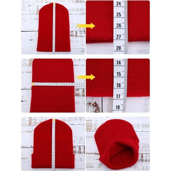12 Pack Winter Beanie Hats Bulk Warm Knitted Cuffed Skull Cap for Men Women main image 4